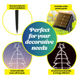 Christmas Xmas White LED Solar Light 35x44cm Silhouette Tree Stake Lights