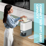 12Kg Auto Grain Case Cereal Dispenser Storage Box Kitchen Food Rice Container GREY/BLUE