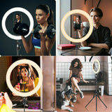 10''/12"LED Ring Light Dimmable Lighting Kit & Selfie Tripod Makeup Youtube Live