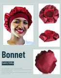 Women Sleeping Bonnet Hair Wrap Soft Silky Satin Cap Elastic Night Hat Headwear