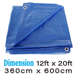 Blue Tarpaulin Tarp Canvas Waterprood Camping Poly Tarps Cover Sheet Truck UV PE
