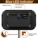 12/24V PD+QC3.0 Dual USB Type C Car Fast Charger Socket Power Outlet Waterproof
