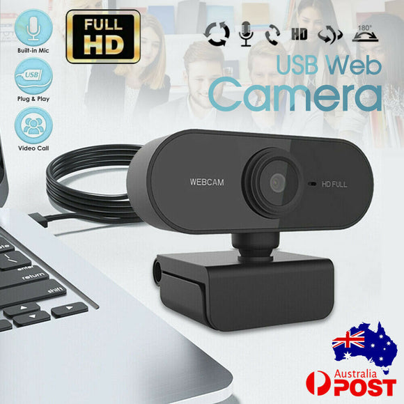 Webcam Full HD 1080P Web Camera Built-in Microphone USB PC Mac Computer Laptop