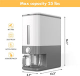 12Kg Auto Grain Case Cereal Dispenser Storage Box Kitchen Food Rice Container GREY/BLUE