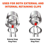 4-Piece 7" Circlip Pliers Internal External Bent Straight Snap Ring Tool Set