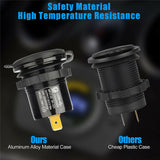 Car Dual USB 12V-24V Charger Quick Charge QC3.0 Socket Power Outlet w/Voltmeter black