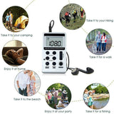 FM/AM Mini Radio Pocket Receiver Portable Digital LCD Stereo Earphone Set USB