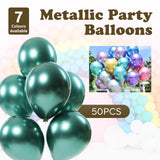 50PCS Metallic Balloon 30cm Thick Chrome Helium Birthday Wedding Party Balloons