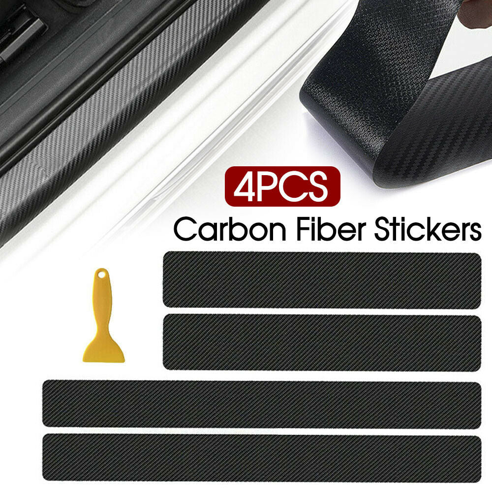 4pcs car door sill Anti-scratch carbon fiber sticker car