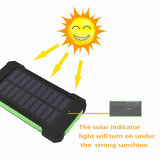 10000mah Solar Power Bank Portable External Battery Dual USB Phone Charger