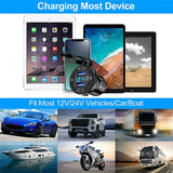 Car Dual USB 12V-24V Charger Quick Charge QC3.0 Socket Power Outlet w/Voltmeter black