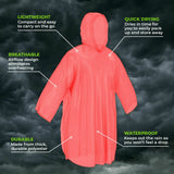 Light Color Poncho Unisex Clear Waterproof Raincoat Hooded Rain Coat Adult