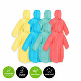 Light Color Poncho Unisex Clear Waterproof Raincoat Hooded Rain Coat Adult