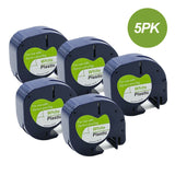 Compatible Dymo LetraTag Refills 91331 Plastic Label Tape LT-100H 12mm x 4m