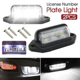 2PCS 6 LED 12/24V License Number Plate Light Lamps for Truck SUV Trailer Lorry