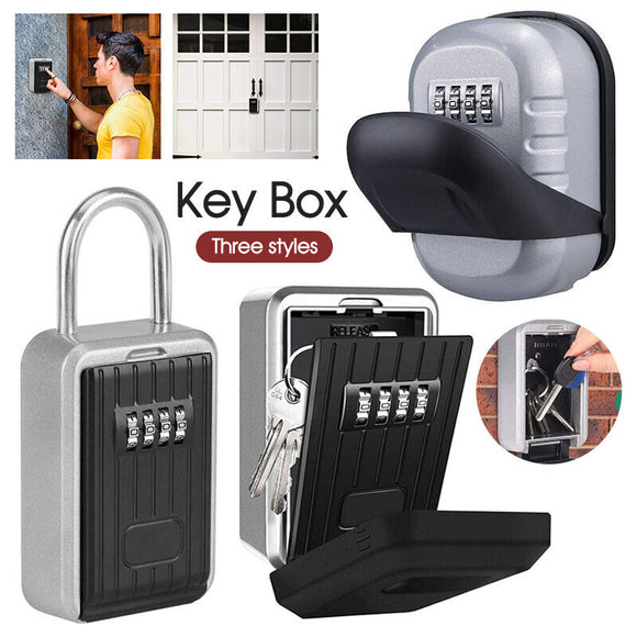 Wall Mounted Key Safe Box 4Digit Safe Outdoor Key Storag Organizer Password AU
