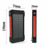 10000mah Solar Power Bank Portable External Battery Dual USB Phone Charger