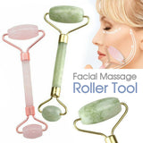 Facial Massage Roller Natural Quartz Crystal Stone Face Neck Beauty Tool