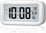 Battery Operated LED Display Digital Alarm Clock Snooze Date Temperature Snooze