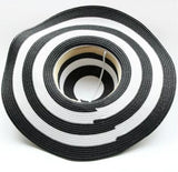 Fashion Women Sun Hat Foldable Wide Brim Stripe Contrast Beach Hat Sun Cap AU