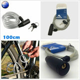 100cm Bike Bicycle Lock Steel Cable Security Cycling Wire Locks Keys Anti Theft