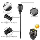 4X LED Solar Flickering Torch Path Light Dancing Flame Garden Landscape Lamp