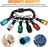 7Pc 1/4 Hex Shank Holder Screwdriver Extension Bar Kit Quick Release Bit Keyring
