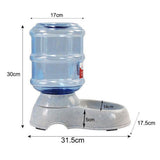 Automatic Water & Food Pet Dog Cat Puppy Dispenser Feeder Bowl Bottle 3.5L