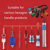 7Pc 1/4 Hex Shank Holder Screwdriver Extension Bar Kit Quick Release Bit Keyring