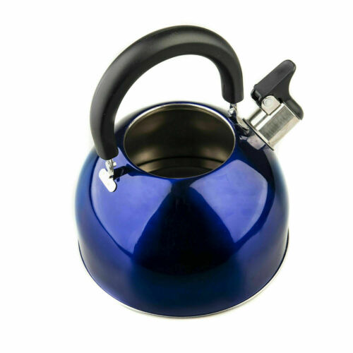 Adventure 2L Portable Camping Kettle Blue Stainless Steel Whistling Ke