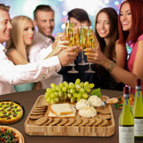 Bamboo Cheese Board & Knife Wooden Serving Cutting Chopping Boards & Knives