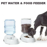 Automatic Water & Food Pet Dog Cat Puppy Dispenser Feeder Bowl Bottle 3.5L