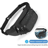 Waist Pouch Travel Bum Fanny Bag Black W/ small side pocket Belt Sports Wallet