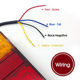 12V LED Rear Stop Brake Lights Waterproof Trailer Caravan BAR POST SUMERGABLE