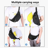 Waist Pouch Travel Bum Fanny Bag Black W/ small side pocket Belt Sports Wallet