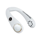 Rechargeable USB Neck Fan Neckband Leafless Cooling Cooler Dual Effect Portable