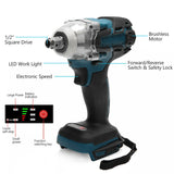 1/2" Cordless Impact Wrench Driver Brushless Rattle Gun With 1 battery