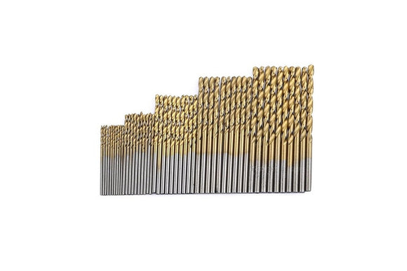 50pcs Titanium Coated Precision HSS Drill Bit Set for Metal Wood