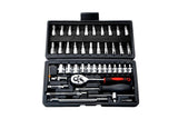 46pcs Car Repair Tool Kit Ratchet Torque Wrench Spanner Socket Set