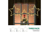 Window Lights 3 Pack Christmas Window Star Lights with Timer Warm White