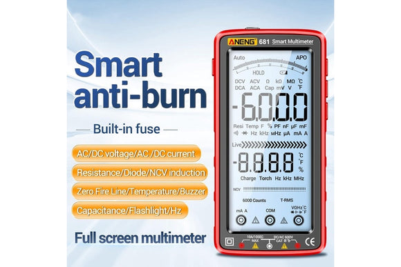 681 Digital Multimeter Smart Rechargeable NCV Tester Large LCD Voltmeter