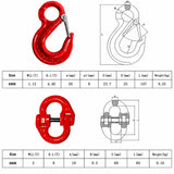 G80 Sling Hook 6mm & Hammerlock 8mm Lifting Connector Kit 4PCS