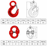2X (8mm Hammerlock+ 10mm Eye Sling Hook) Caravan Trailer Chain connecting Extend