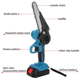 6" Chainsaw Cordless Battery Rechargeable Wood Cutter Saw Electric