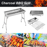 Portable & Foldable Charcoal BBQ Grills Stainless Steel Outdoor Camping