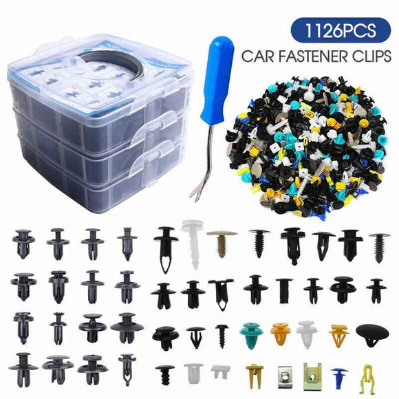 1126PCS Car Body Trim Clips Retainer Bumper Auto Panel Push Plastic Fastener Kit