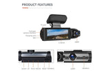 Dual Lens Car DVR Dash Cam Driving Recorder G-sensor HD Front And Inside Camera (WIFI Car Recorder