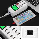 8 Port USB Desktop Wall Charger 5V/8A LCD Smart Fast Charging for Phone Tablet