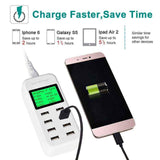 8 Port USB Desktop Wall Charger 5V/8A LCD Smart Fast Charging for Phone Tablet