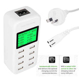 8 Port USB Desktop Wall Charger 5V/8A LCD Smart Fast Charging for Phone Tablet